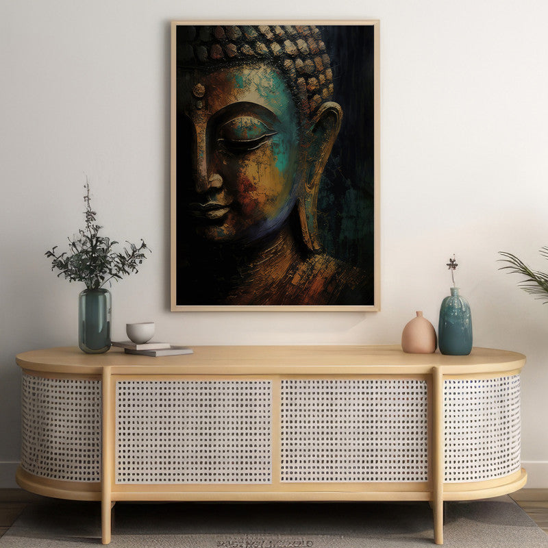 LuxuryStroke's Buddha Face Painting, Buddha Face Acrylic Paintingand Buddha Abstract Painting - Contemporary Buddha Painting