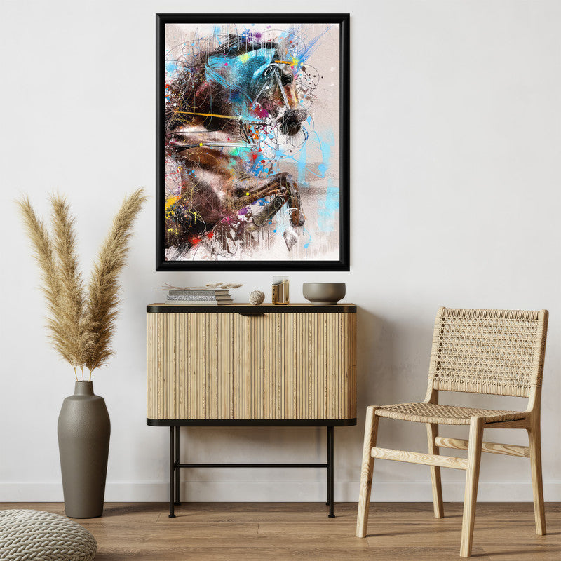 LuxuryStroke's Horse Art Minimalsitic Painting, Minimalistic Horse Paintingand Abstract Acrylic Artwork - Equine Elegance in Abstract Hues: Wildlife Artistry