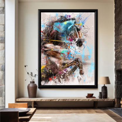 LuxuryStroke's Horse Art Minimalsitic Painting, Minimalistic Horse Paintingand Abstract Acrylic Artwork - Equine Elegance in Abstract Hues: Wildlife Artistry