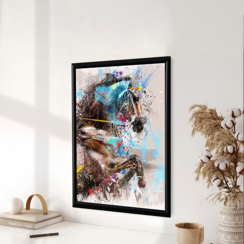 LuxuryStroke's Horse Art Minimalsitic Painting, Minimalistic Horse Paintingand Abstract Acrylic Artwork - Equine Elegance in Abstract Hues: Wildlife Artistry