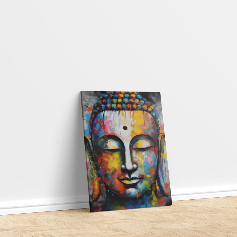 LuxuryStroke's Buddha Face Acrylic Painting, Buddha Face Paintingand Buddha Watercolor Painting - Contemporary Watercolour Buddha Painting