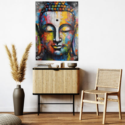 LuxuryStroke's Buddha Face Acrylic Painting, Buddha Face Paintingand Buddha Watercolor Painting - Contemporary Watercolour Buddha Painting