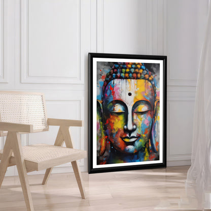 LuxuryStroke's Buddha Face Acrylic Painting, Buddha Face Paintingand Buddha Watercolor Painting - Contemporary Watercolour Buddha Painting