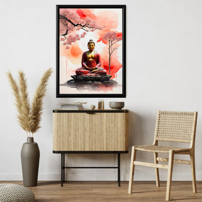 LuxuryStroke's Meditating Buddha Painting, Buddha Face Acrylic Paintingand Buddha Face Painting - Contemporary Buddha Painting