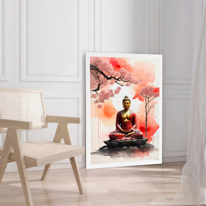 LuxuryStroke's Meditating Buddha Painting, Buddha Face Acrylic Paintingand Buddha Face Painting - Contemporary Buddha Painting