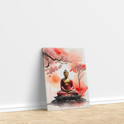 LuxuryStroke's Meditating Buddha Painting, Buddha Face Acrylic Paintingand Buddha Face Painting - Contemporary Buddha Painting