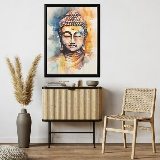 LuxuryStroke's Buddha Face Painting, Buddha Face Acrylic Paintingand Abstract Painting Buddha - Contemporary Watercolour Buddha Painting