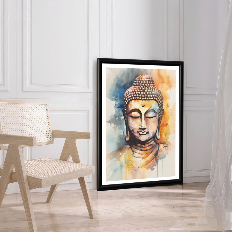 LuxuryStroke's Buddha Face Painting, Buddha Face Acrylic Paintingand Abstract Painting Buddha - Contemporary Watercolour Buddha Painting