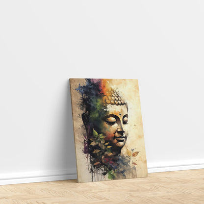 LuxuryStroke's Buddha Face Acrylic Painting, Buddha Face Paintingand Buddha Face Acrylic Painting - Contemporary Watercolour Buddha Painting