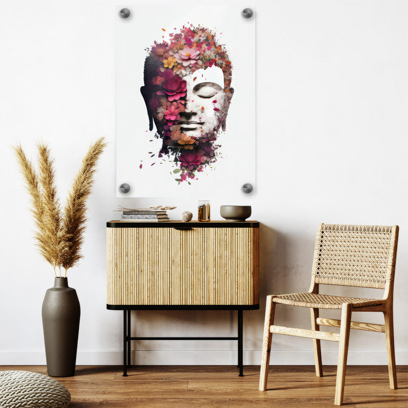 LuxuryStroke's Abstract Painting Buddha, Buddha Face Acrylic Paintingand Acrylic Buddha Painting - Contemporary Buddha Painting