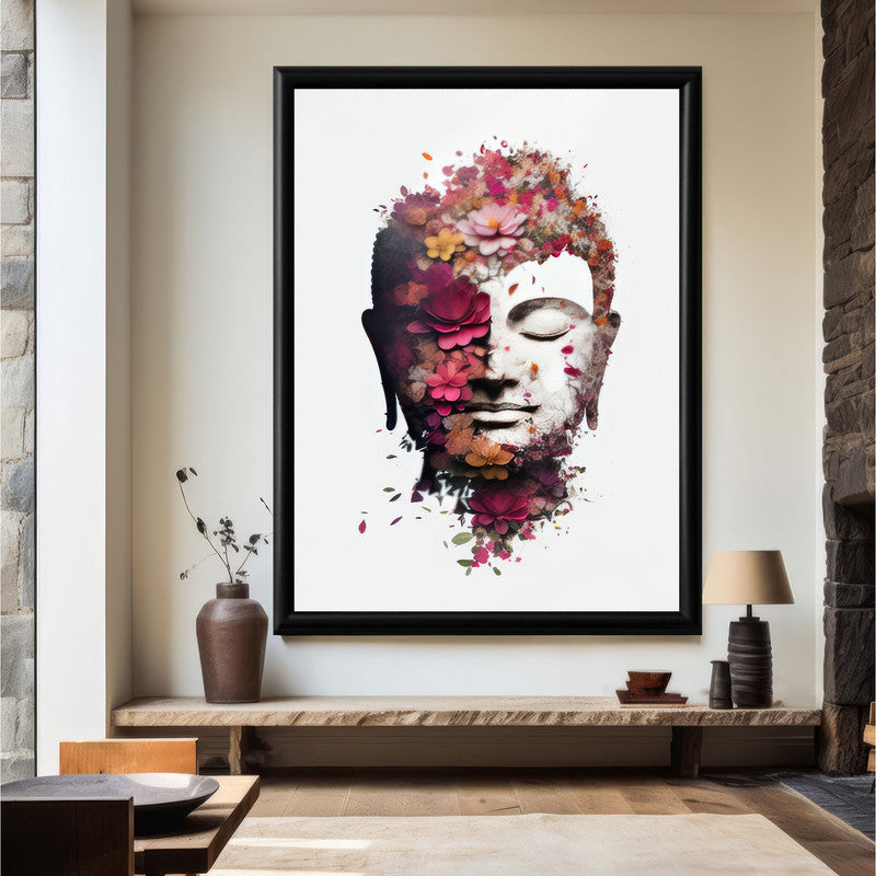 LuxuryStroke's Abstract Painting Buddha, Buddha Face Acrylic Paintingand Acrylic Buddha Painting - Contemporary Buddha Painting