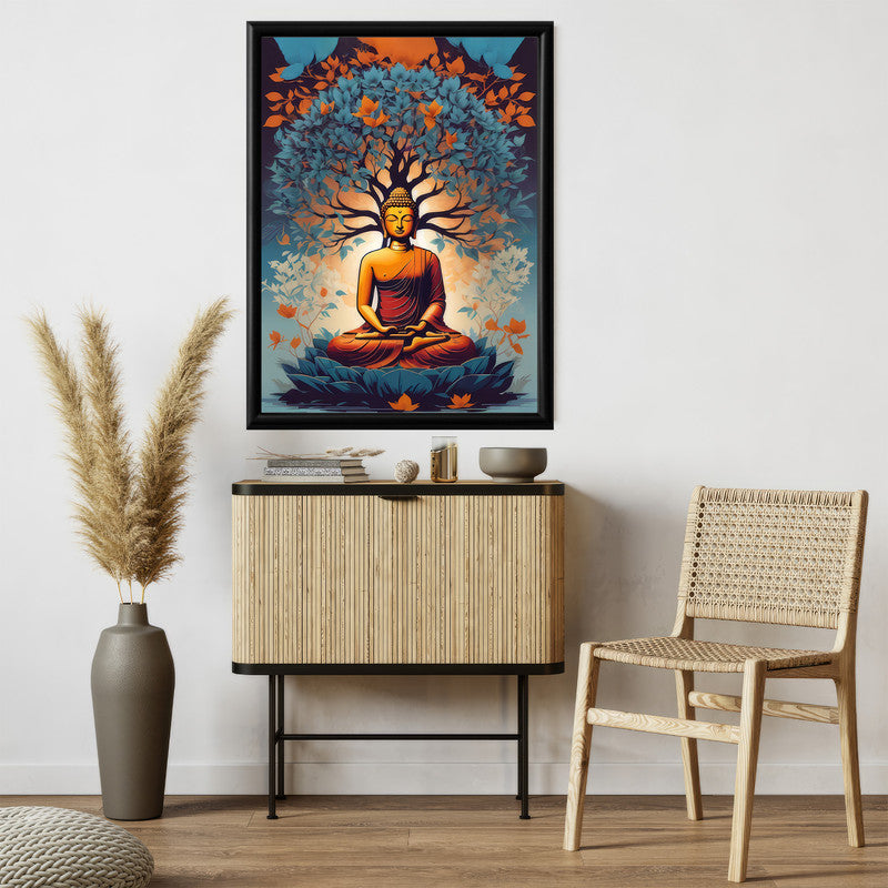 LuxuryStroke's Meditating Buddha Painting, Buddha Acrylic Paintingand Buddha Canvas Acrylic Painting - Contemporary Shakyamuni Buddha Painting