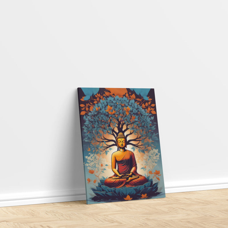 LuxuryStroke's Meditating Buddha Painting, Buddha Acrylic Paintingand Buddha Canvas Acrylic Painting - Contemporary Shakyamuni Buddha Painting