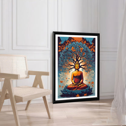 LuxuryStroke's Meditating Buddha Painting, Buddha Acrylic Paintingand Buddha Canvas Acrylic Painting - Contemporary Shakyamuni Buddha Painting