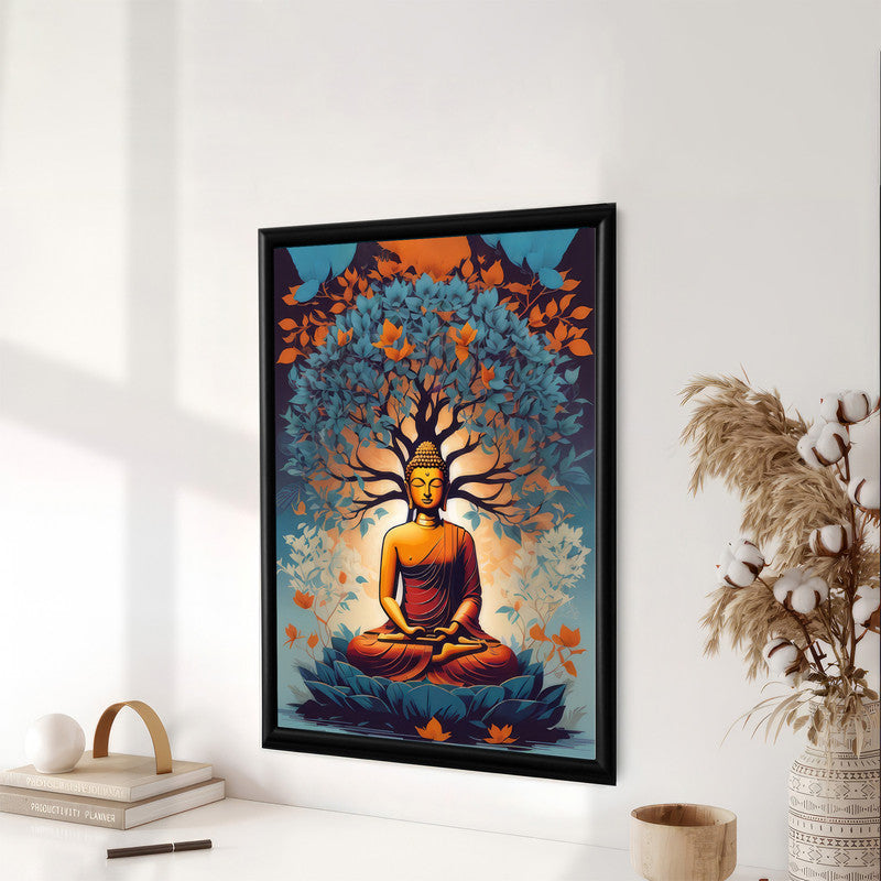 LuxuryStroke's Meditating Buddha Painting, Buddha Acrylic Paintingand Buddha Canvas Acrylic Painting - Contemporary Shakyamuni Buddha Painting