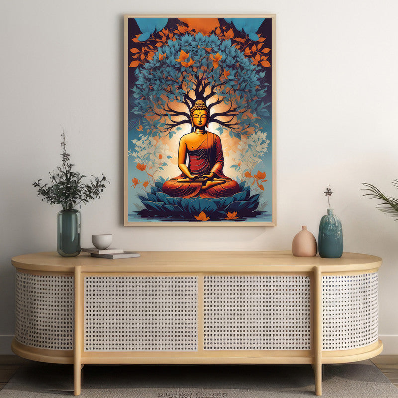 LuxuryStroke's Meditating Buddha Painting, Buddha Acrylic Paintingand Buddha Canvas Acrylic Painting - Contemporary Shakyamuni Buddha Painting