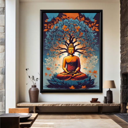LuxuryStroke's Meditating Buddha Painting, Buddha Acrylic Paintingand Buddha Canvas Acrylic Painting - Contemporary Shakyamuni Buddha Painting