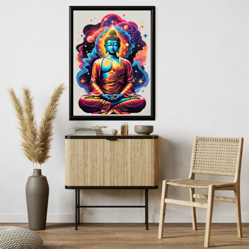 LuxuryStroke's Meditating Buddha Painting, Buddha Acrylic Paintingand Abstract Painting Buddha - Contemporary Watercolour Buddha Painting