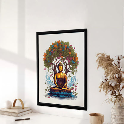 LuxuryStroke's Meditating Buddha Painting, Buddha Acrylic Paintingand Buddha Abstract Art - Contemporary Shakyamuni Buddha Painting