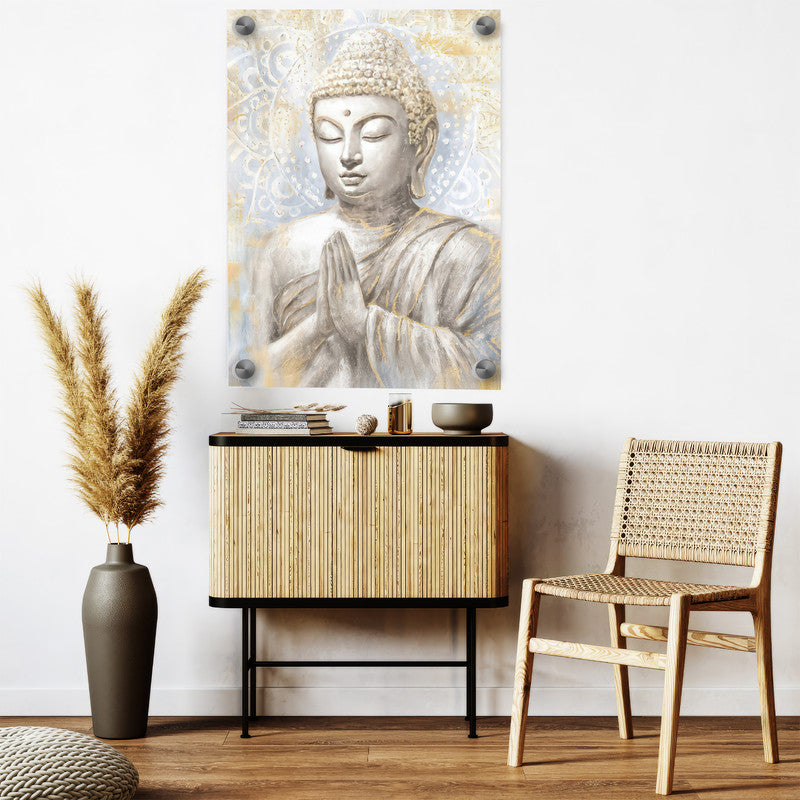 LuxuryStroke's Buddha Abstract Painting, Buddha Face Acrylic Paintingand Abstract Buddha Painting - Contemporary Buddha Painting