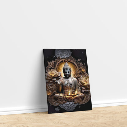 LuxuryStroke's Abstract Buddha Painting, Abstract Painting Buddhaand Buddha Paintings For Living Room - Contemporary Buddha Painting
