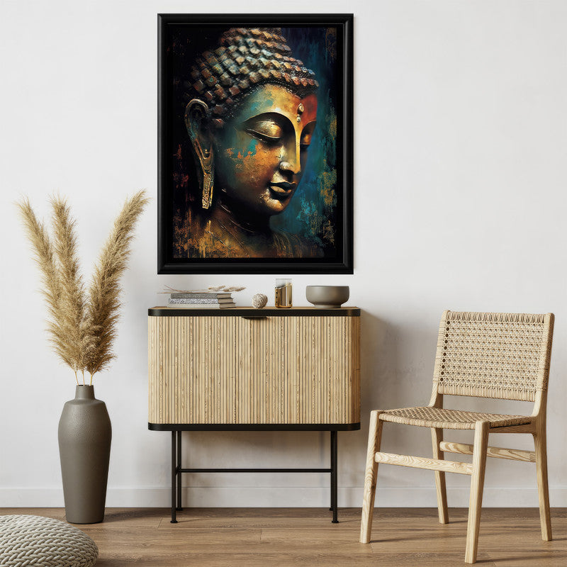 LuxuryStroke's Buddha Face Painting, Buddha Face Acrylic Paintingand Buddha Abstract Art - Contemporary Buddha Painting