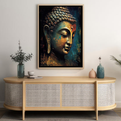 LuxuryStroke's Buddha Face Painting, Buddha Face Acrylic Paintingand Buddha Abstract Art - Contemporary Buddha Painting