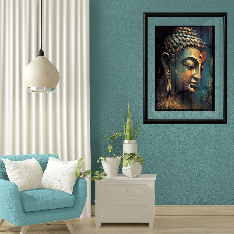 LuxuryStroke's Buddha Face Painting, Buddha Face Acrylic Paintingand Buddha Abstract Art - Contemporary Buddha Painting