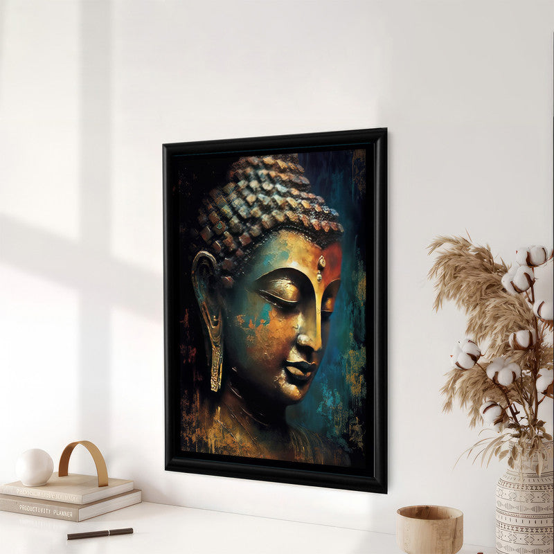 LuxuryStroke's Buddha Face Painting, Buddha Face Acrylic Paintingand Buddha Abstract Art - Contemporary Buddha Painting