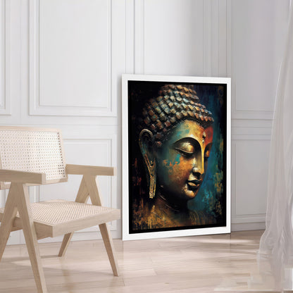 LuxuryStroke's Buddha Face Painting, Buddha Face Acrylic Paintingand Buddha Abstract Art - Contemporary Buddha Painting