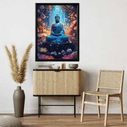 LuxuryStroke's Meditating Buddha Painting, Buddha Watercolor Paintingand Acrylic Buddha Painting - Contemporary Buddha Painting