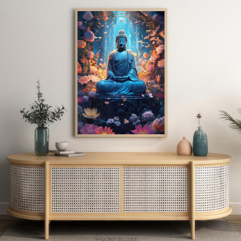 LuxuryStroke's Meditating Buddha Painting, Buddha Watercolor Paintingand Acrylic Buddha Painting - Contemporary Buddha Painting