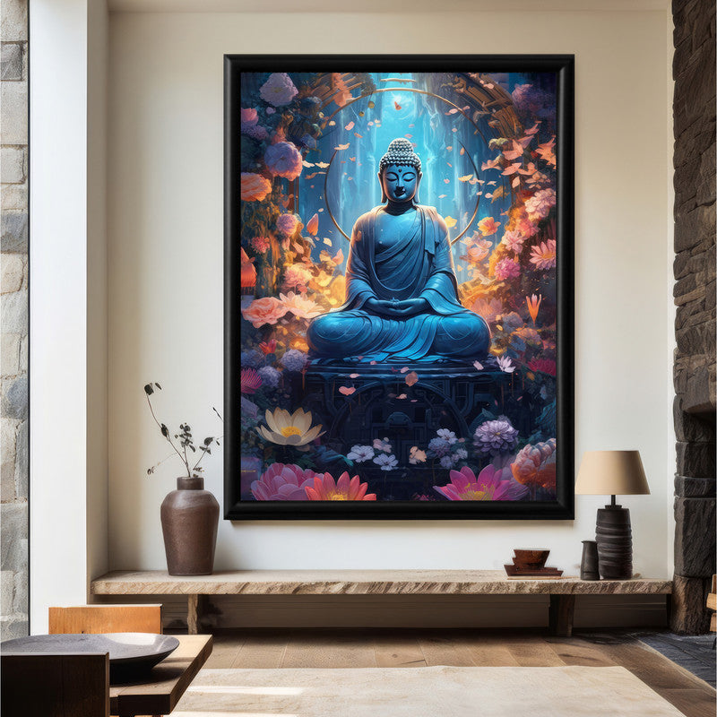 LuxuryStroke's Meditating Buddha Painting, Buddha Watercolor Paintingand Acrylic Buddha Painting - Contemporary Buddha Painting