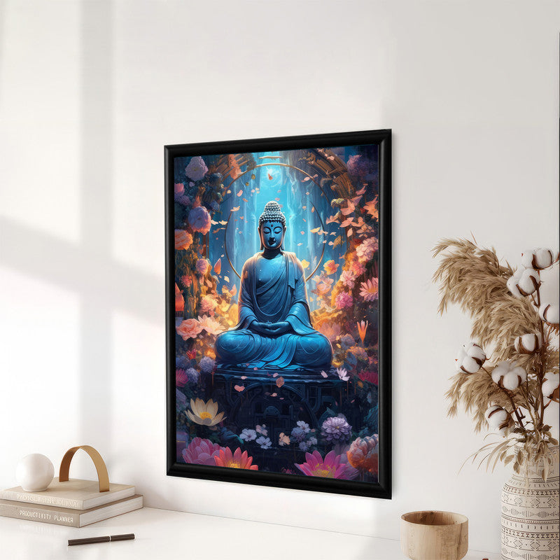 LuxuryStroke's Meditating Buddha Painting, Buddha Watercolor Paintingand Acrylic Buddha Painting - Contemporary Buddha Painting