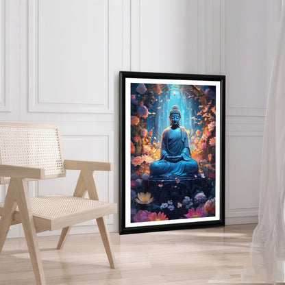 LuxuryStroke's Meditating Buddha Painting, Buddha Watercolor Paintingand Acrylic Buddha Painting - Contemporary Buddha Painting