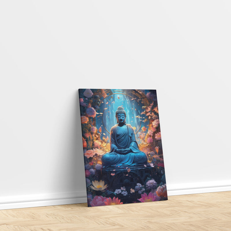 LuxuryStroke's Meditating Buddha Painting, Buddha Watercolor Paintingand Acrylic Buddha Painting - Contemporary Buddha Painting