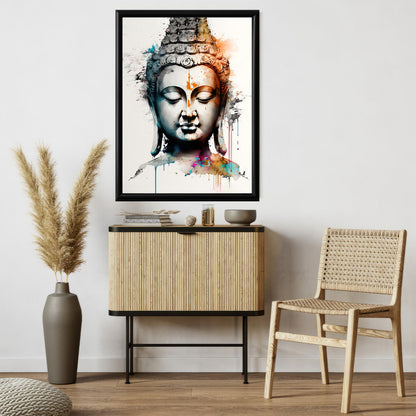 LuxuryStroke's Buddha Face Painting, Buddha Face Acrylic Paintingand Buddha Abstract Art - Contemporary Watercolour Buddha Painting