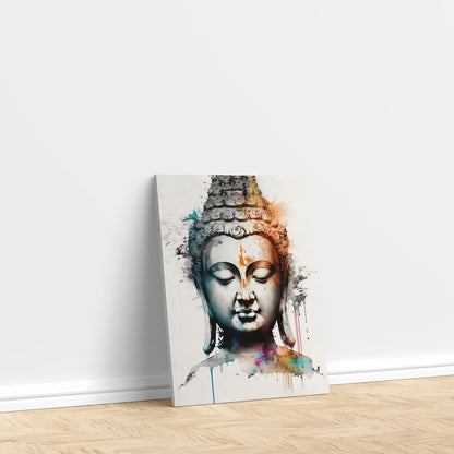 LuxuryStroke's Buddha Face Painting, Buddha Face Acrylic Paintingand Buddha Abstract Art - Contemporary Watercolour Buddha Painting