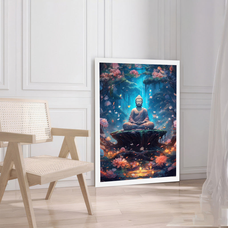 LuxuryStroke's Meditating Buddha Painting, Buddha Abstract Paintingand Buddha Watercolor Painting - Contemporary Buddha Painting
