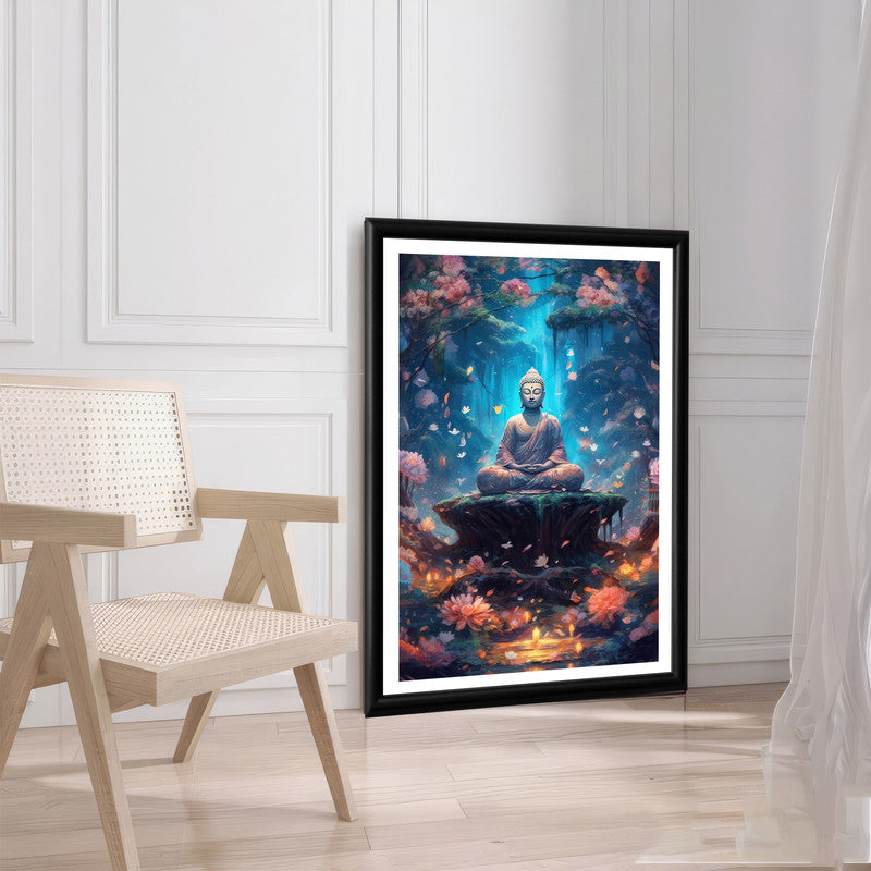 LuxuryStroke's Meditating Buddha Painting, Buddha Abstract Paintingand Buddha Watercolor Painting - Contemporary Buddha Painting