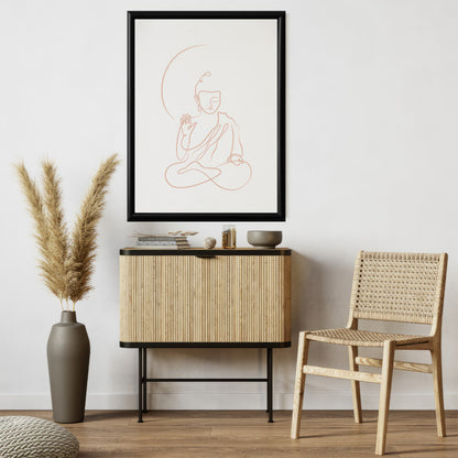 LuxuryStroke's Buddha Line Art Painting, Line Art Buddha Paintingand Buddha Face Painting - Contemporary Lineart Buddha Painting