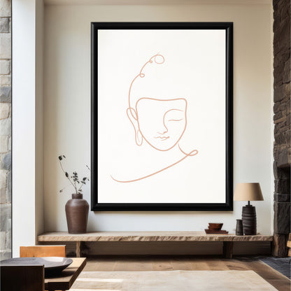 LuxuryStroke's Buddha Face Painting, Buddha Line Art Paintingand Black And White Buddha Painting - Contemporary Lineart Buddha Painting