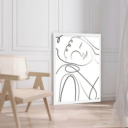 LuxuryStroke's Buddha Line Art Painting, Buddha Face Paintingand Black And White Buddha Painting - Contemporary Lineart Buddha Painting