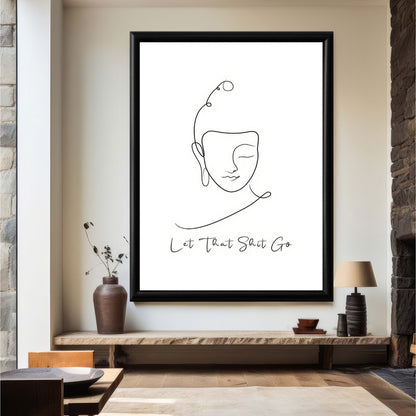 LuxuryStroke's Buddha Line Art Painting, Black And White Buddha Paintingand Buddha Face Painting - Contemporary Lineart Buddha Painting