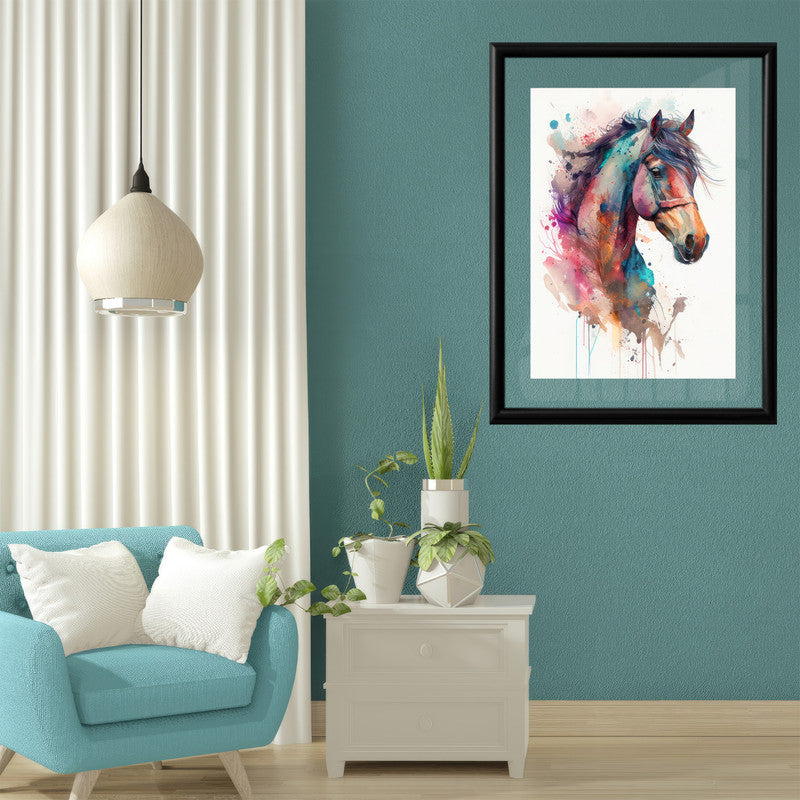 LuxuryStroke's Horse Art Minimalsitic Painting, Minimalistic Horse Paintingand Abstract Acrylic Artwork - Equine Elegance In Abstract Hues: Wildlife Artistry