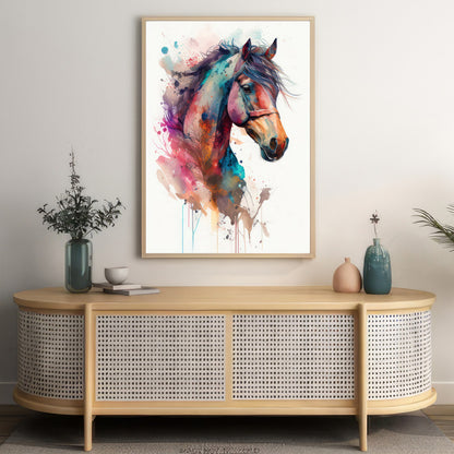 LuxuryStroke's Horse Art Minimalsitic Painting, Minimalistic Horse Paintingand Abstract Acrylic Artwork - Equine Elegance In Abstract Hues: Wildlife Artistry