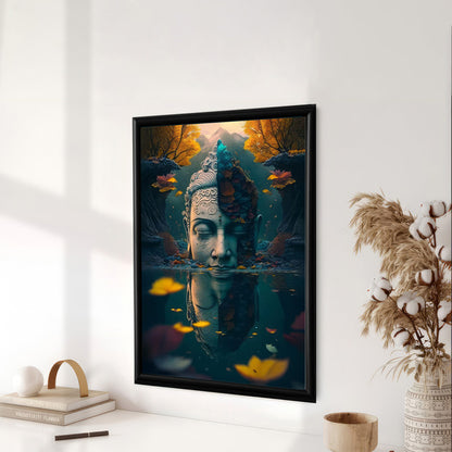 LuxuryStroke's Buddha Watercolor Painting, Buddha Face Paintingand Buddha Face Acrylic Painting - Contemporary Buddha Paintings