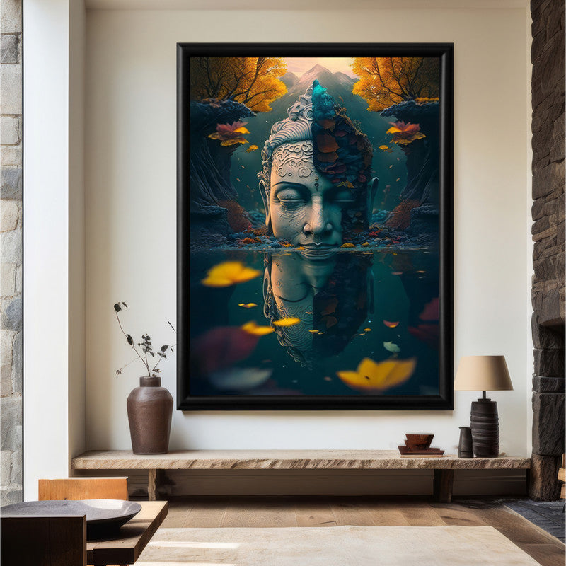 LuxuryStroke's Buddha Watercolor Painting, Buddha Face Paintingand Buddha Face Acrylic Painting - Contemporary Buddha Paintings