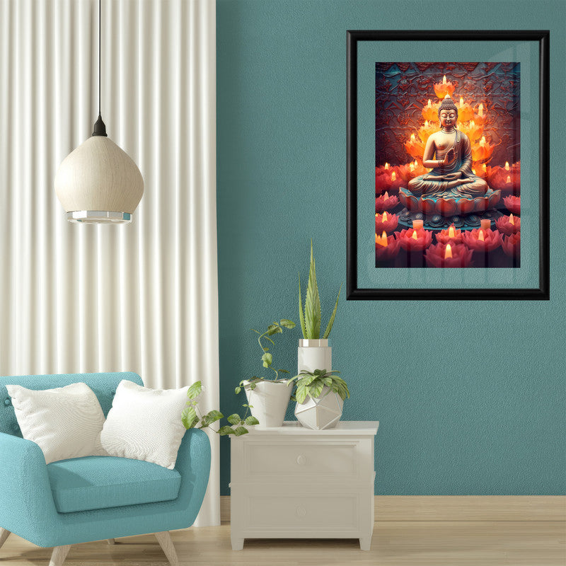 LuxuryStroke's Meditating Buddha Painting, Buddha Watercolor Paintingand Buddha Acrylic Painting - Contemporary Buddha Paintings