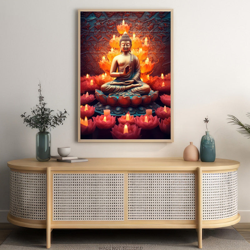 LuxuryStroke's Meditating Buddha Painting, Buddha Watercolor Paintingand Buddha Acrylic Painting - Contemporary Buddha Paintings